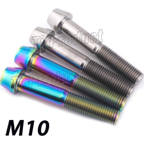 4 / 8 / 12pcs M10x55mm M10x60mm Titanium Bolts GR5 Motorcycle Brake Caliper Bolt Pitch 1.25mm Titanium Screw M10