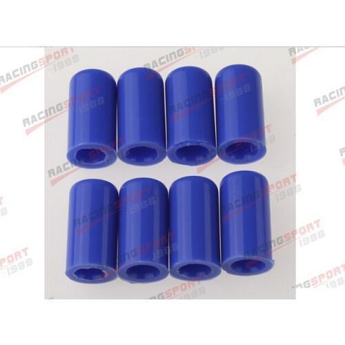 8pcs 8mm 5/16"Silicone Blanking Cap Intake Vacuum Hose End Bung Plug Silicon Cap blue