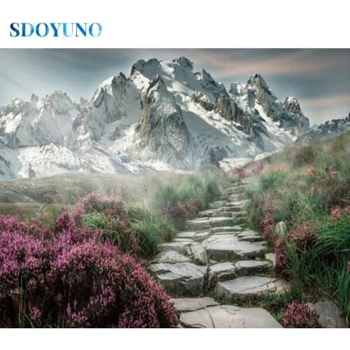 SDOYUNO 5D Diamond Painting Scenery Full Square/Round Rhinestone Pictures Landscape Home Decor Mosaic Diamond Embroidery