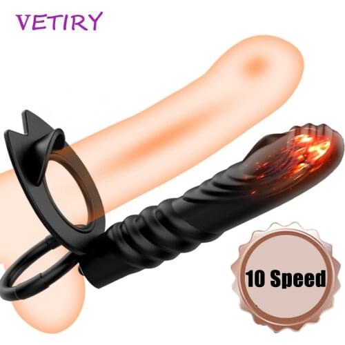 Double Penetration Anal Plug Strap On Penis Vagina Plug Strapless Dildo Vibrators for Woman Sex Toys for Couple 10 Speed