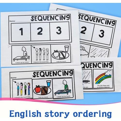 English Stories Sequencing Coloring and Clipping Homeschool English Learning Reading Books Children Educational Toys In English