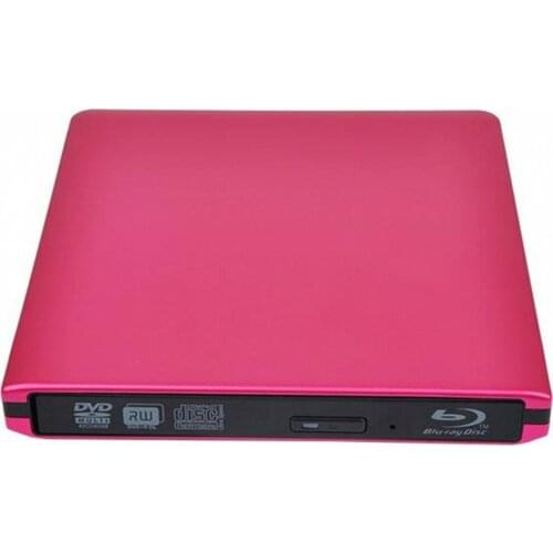 Free shipping Red Metal USB 3.0 External 6X BD Blu Ray DVD RW DVD DL CD RW Drive Writer Burner For Mac Desktop Laptop WINDOWS