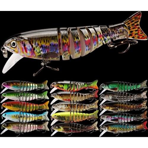Minnow Bionic Multi-Section Swimming Fishing Lure Hard Lure Lifelike 3D Eyes Artificial Wobblers 8 Segments Plastic Fishing Bait