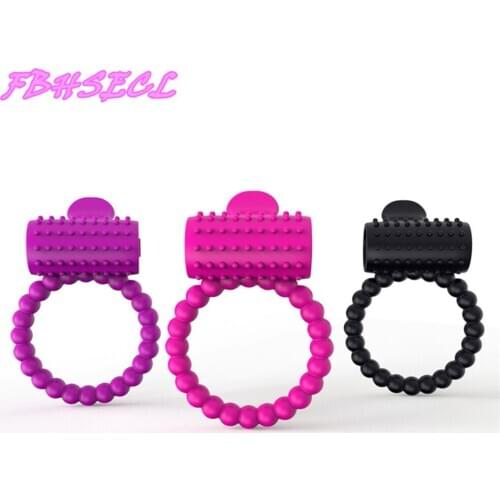FBHSECL Penis Ring Vibrator Male Chastity Device Cock Ring Clitoris Stimulate Delay Ejaculation Sex Toys for Men Couple