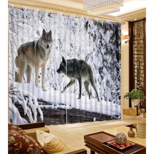 The animal Curtains For Children 3D Photo Printing Bedroom Living room Curtain snow landscape Window Curtain
