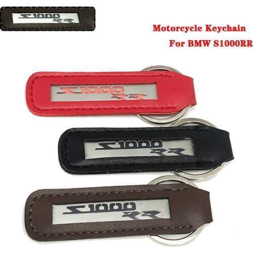 For BMW S1000RR S1000 RR S 1000RR Leather Keychain Fashion Metal Keychain Leather Motorcycle Key Chain Key Ring Keyring Gift