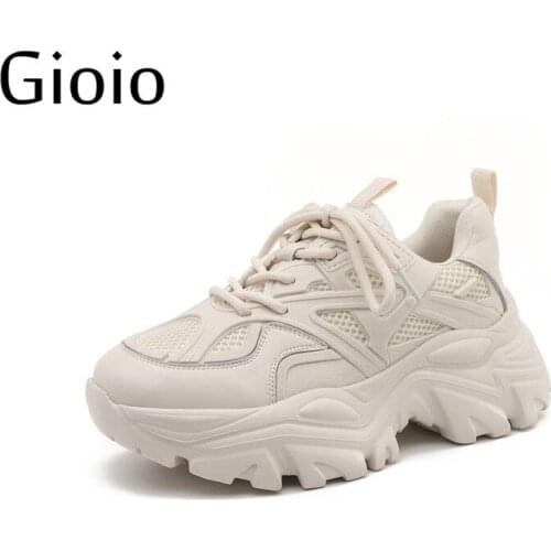 Daddy Shoes Women 2021 autumn Sneakers Round Toe Lace Up Female Thick Sole Fashion Brand Loafers Sports Trainer Shoes For Women