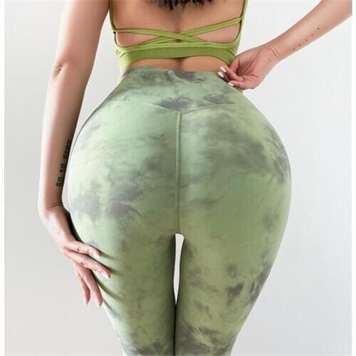 Women Naked-feel Squat Proof Sport Leggings High Waist Tie Dye Buttery-soft Tummy Control Workout 4 Way Stretch tight Yoga Pant