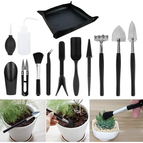 12/13pcs Garden Planter Kit Succulent Plants Tools Mini Garden Hand Tools Set Indoor Bonsai Miniature Transplant Seedling Tool