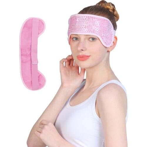 Adjustable Headache Cold Pack Migraine Ice Pack Head Wrap with Gel Bead for Pain Relief Toothaches Cold Hot Therapy for Head