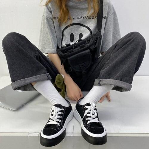 Canvas Women Shoes 2021New Wild Shoelace Shallow Solid Color Cute Trend Flats Casual Low-top Shoes Womens Vulcanize Shoes