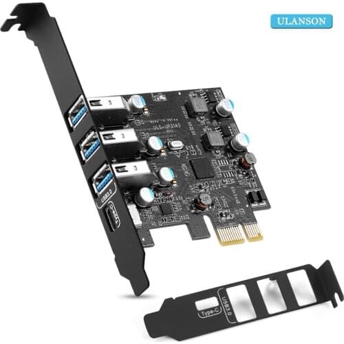 For Desktop Computer PCIE To USB 3.0 3 Ports + Type c 1 Port Expansion Card Without External Power Supply adapter converter card
