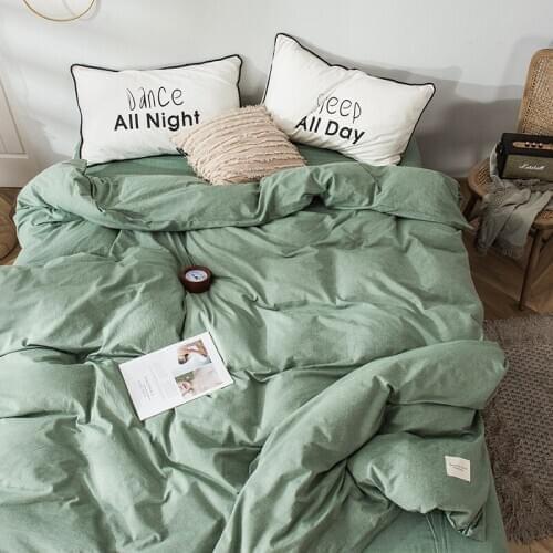 Duvet Cover Washed Cotton Quilt Cover Double King Full Twin Queen Size Comforter Case Solid Color 240x220cm Edredon