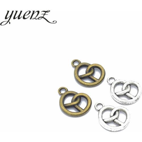YuenZ 15pcs 2 colour Antique Silver color heart Charm fit for Bracelets Necklace DIY Metal Jewelry Making 17*13mm A19