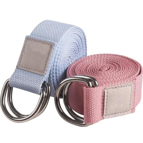 Adjustable Yoga Strap D-Ring Fitness Belt Fitness Exercise Gym Rope Figure Waist Leg Resistance Fitness Bands Yoga Accessories