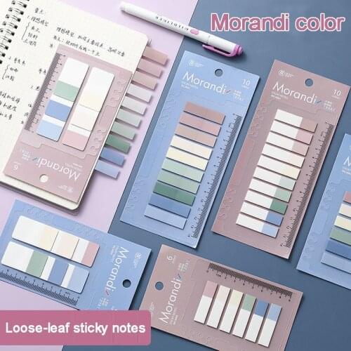 200sheets Morandi Index Sticker Self Adhesive Memo Pad Sticky Notes Bookmark Marker Memo Sticker Paper Student Office Supplies