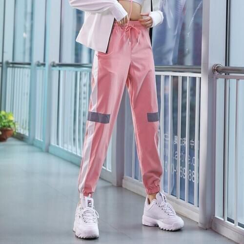 Reflective Women Streetwear Casual Harem Cargo Joggers Hip Hop Ladies Fashion Harajuku Pants Quick Dry Trousers Plus Size