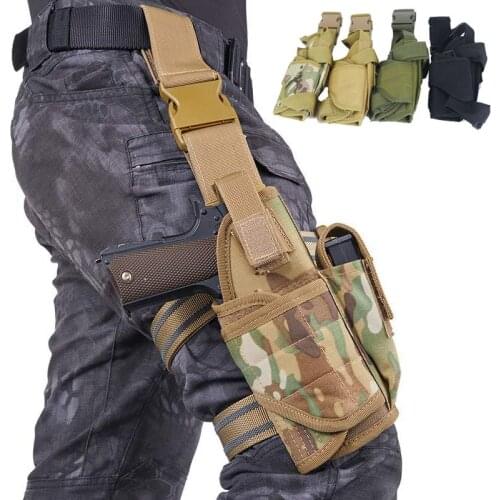 Universal Molle Pistol Holster Waist Belt Handgun Holster Military Right Hand Gun Glock Revolver Tactical Drop Leg Thigh Pouch