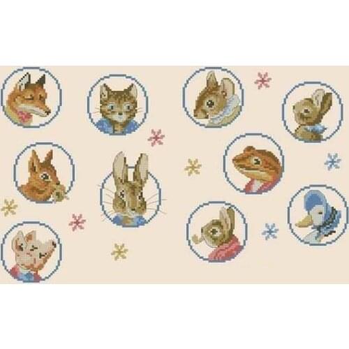 Cross stitch Handmade 14CT Counted Canvas DIY,Cross-stitch kits,Embroidery Veronique Enginger Peter Rabbit 1-44-31