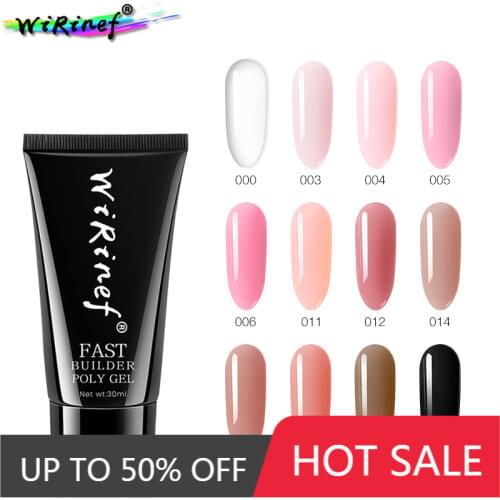 WiRinef 30ml Long Lasting Acrylic Poly Nail Gel Extension Camouflage Clear Pink Jelly UV Fast Builder Uv Led Gel