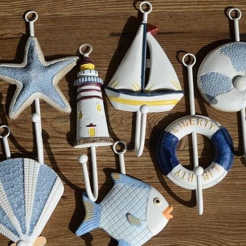 Zakka ocean home decoration wall hook/Robe hooks/metal hanger for hat/cloths