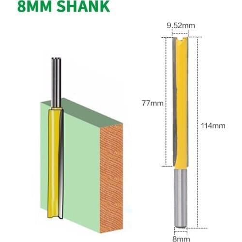 1PC 8MM Shank Milling Cutter Wood Carving 3/8*3H Long Straight Router Bit Flute Woodworking Milling Cutter For Power Tool