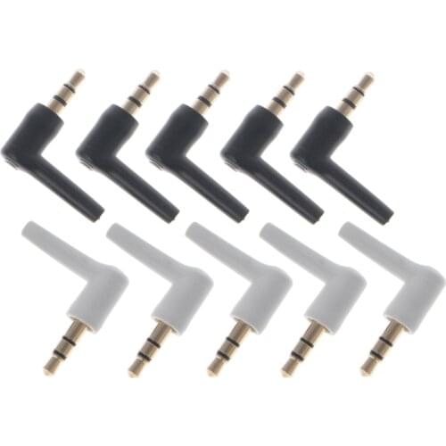 10 Pcs Gold Plated 3/4 3.5mm 90° Male Stereo Headphone Mini Jack Plug