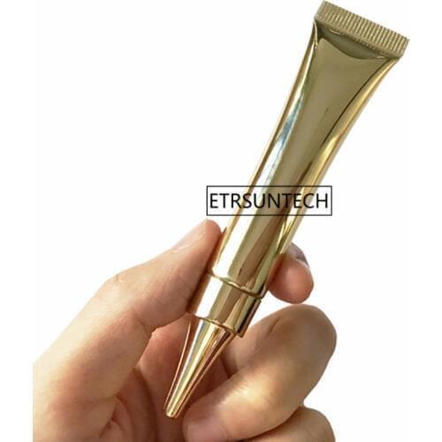 100pcs 10ml Gold Cosmetic Foundation Package, DIY Empty Plastic Portable Travel Facial Cream Container 10g Hose Soft Hand F2673