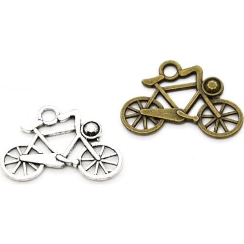 12pcs/lot Charm Bicycle Pendants Bike Pendants Bicycle Vintage DIY Accessories For Jewelry Making 29x20mm