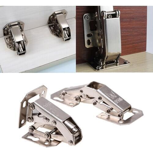 2PCS Small Cabinet Hinges Metal Bridge Shaped Cabinet Closet Door Hinges No Drilling Hole Furniture Hardware Kitchen Tool