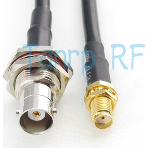 200CM RF connector Pigtail coaxial jumper cable 6FEET 2M RG58 extension cable BNC female nut bulkhead to SMA female jack