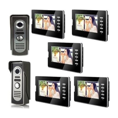 2014 New European Style Video Door Phone with 7 inch Color TFT Liquid Crystal Screen, IR Camera , 2 to 5