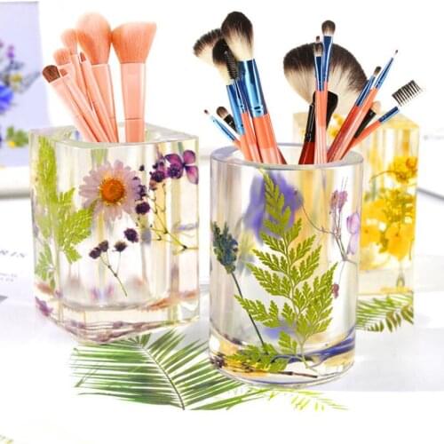 2021 New Silicone Mould Dried Flower Resin Decorative DIY Cup pen holder Type epoxy resin molds for jewelry