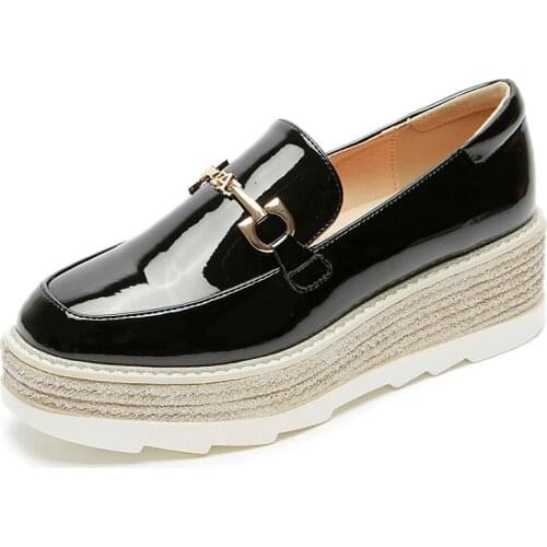 2021 Women Creepers Pu Flats Leather Platform JK Ankle Strap Student Goth Ladies Loafers Shoes Dropshipping