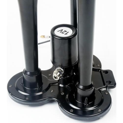 3/Triple Trumpet Air Horn Powerful Loud 150db 12V for Car Vehicle Truck Motorcycle Boat (Black)