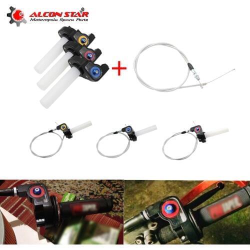 Alconstar- Motorcycle visual Throttle Grips Settle & twist gas throttle handle with Cable Dirt Pit Bikes ATV 50cc-160cc GPX SDG