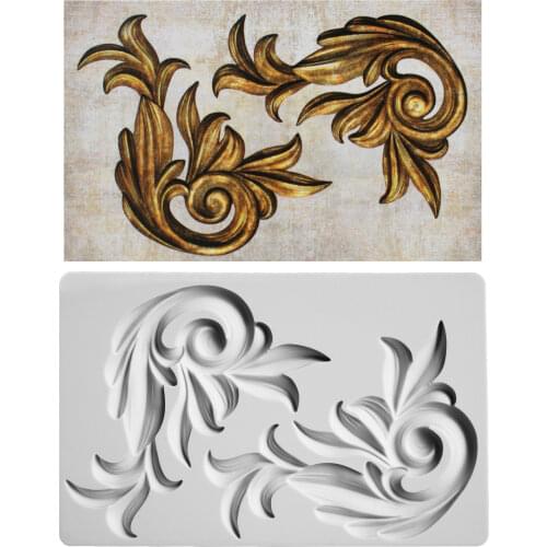 Antique Scrolls Silicone Mold Fondant Mould Cake Decorating Tools Chocolate Gumpaste Molds, Sugarcraft, Kitchen Gadget