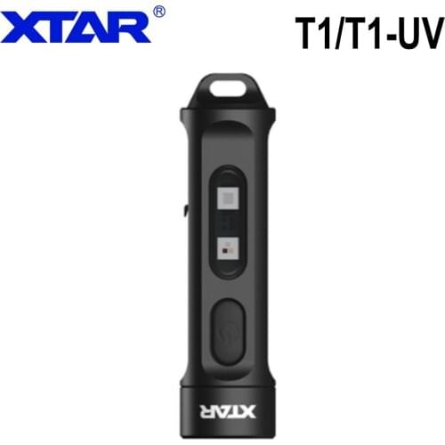 XTAR ECD Light Keychain T1 LED UV Flashlight Ultraviolet Torch Type C Input Black Mini Flashlight For Camping Urine Detector