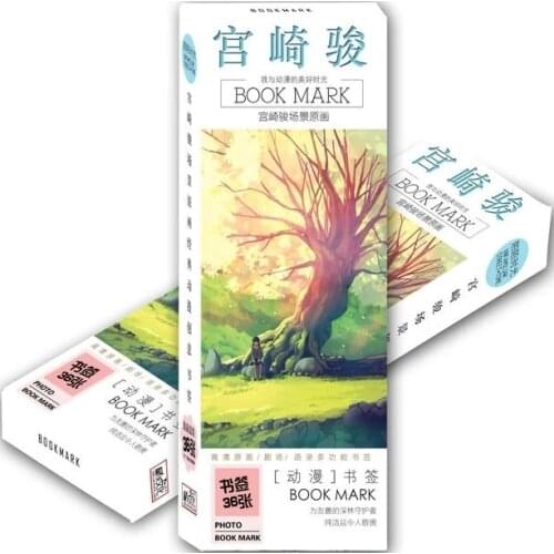 36 Pcs/Set Hayao Miyazaki Paper Bookmark Stationery Bookmarks Book Holder Message Card Gift Stationery