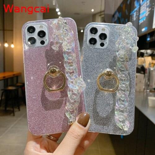 Crystal bracelet phone case girls For Samsung Galaxy A90 A80 A70 A60 A50 A50S A30S A40 A30 A20 case crystal bear pendant cover
