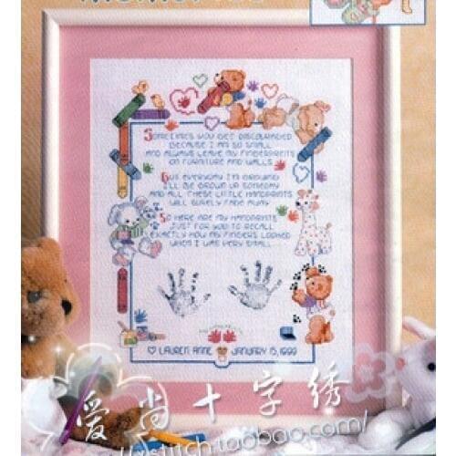 DIY Craft Stich Cross Stitch Birth Certification Welcome Cotton Fabric Needlework Embroidery Crafts Counted Cross-Stitching Kit