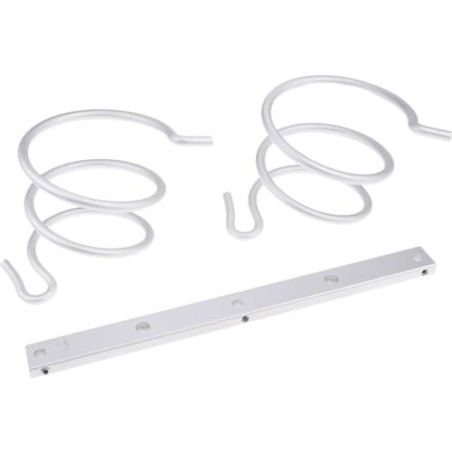 Aluminum Dual Hair Dryer Rack Wall Stand Holder Hanger Bathroom Flat Spiral