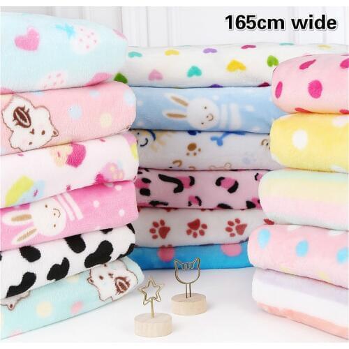 Color Pattern Double-sided Flannel Velvet Fabric DIY Blanket Sleeping Clothes Cloth Super Soft Plush Sheets Sewing Accessories