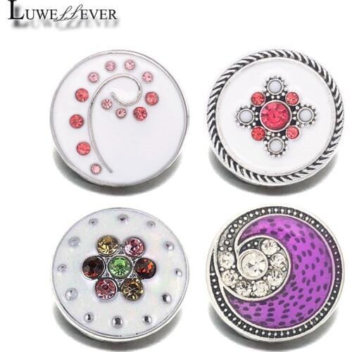 Hot Component 087 Crystal 3D 18mm Metal Snap Button For Bracelet Necklace Interchangeable Jewelry Women Accessorie Findings