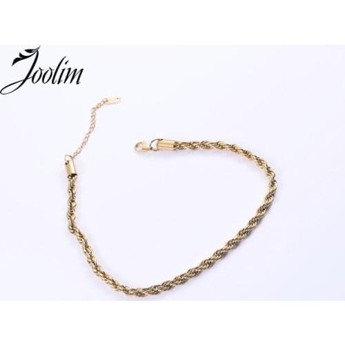 Joolim Jewelry PVD Gold Finish Hip-hop Rope Short Necklace Stylish Stainless Steel Necklace