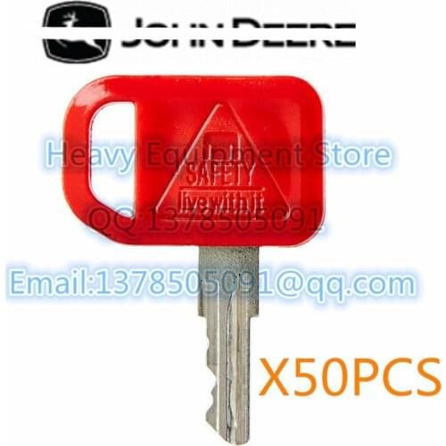 50 PCS JDR Excavator Ignition Key For John Deere Heavy Construction Equipment Ignition Keys AT195302, AT145929,AR51481