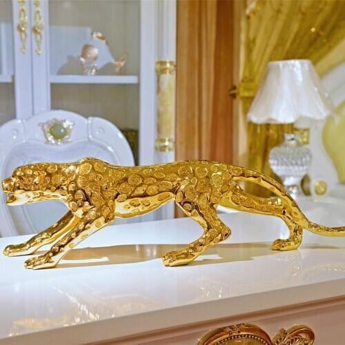 LEOPARD DECORATION OFFICE EUROPE LIVING ROOM DECORATION ACCESSORIES MODERN CREATIVE STAR BUSINESS GIFTS RESIN LEOPARD FIGURINES