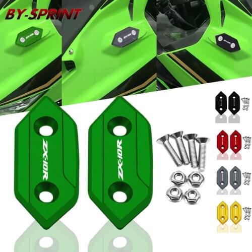 For Kawasaki ZX 10R zx10r 2008-2010 Motorcycle Rear View Mirror Hole Cover Windscreen Mirror Chassis Decorative Mirror Code Cap
