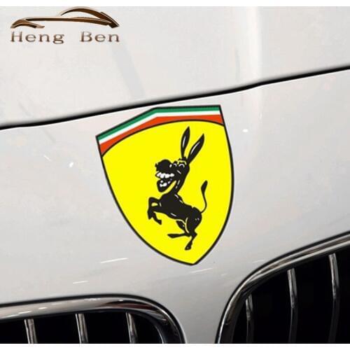 HB New Car 9 * 7CM Leap donkey fun personality car stickers decals car styling