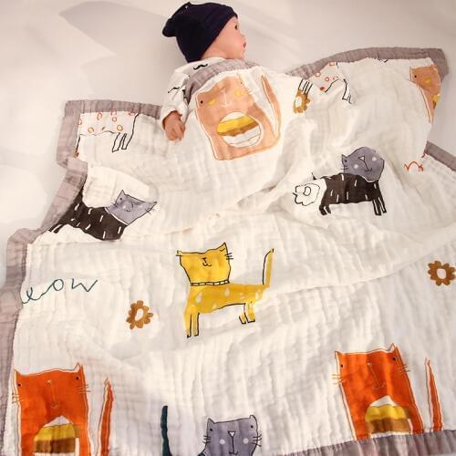 110*110cm 6 Layers Bamboo Baby Blanket Newborn Blanket Baby Swaddle Blanket Bamboo Cotton Kids Muslin Baby Receiving Blanket